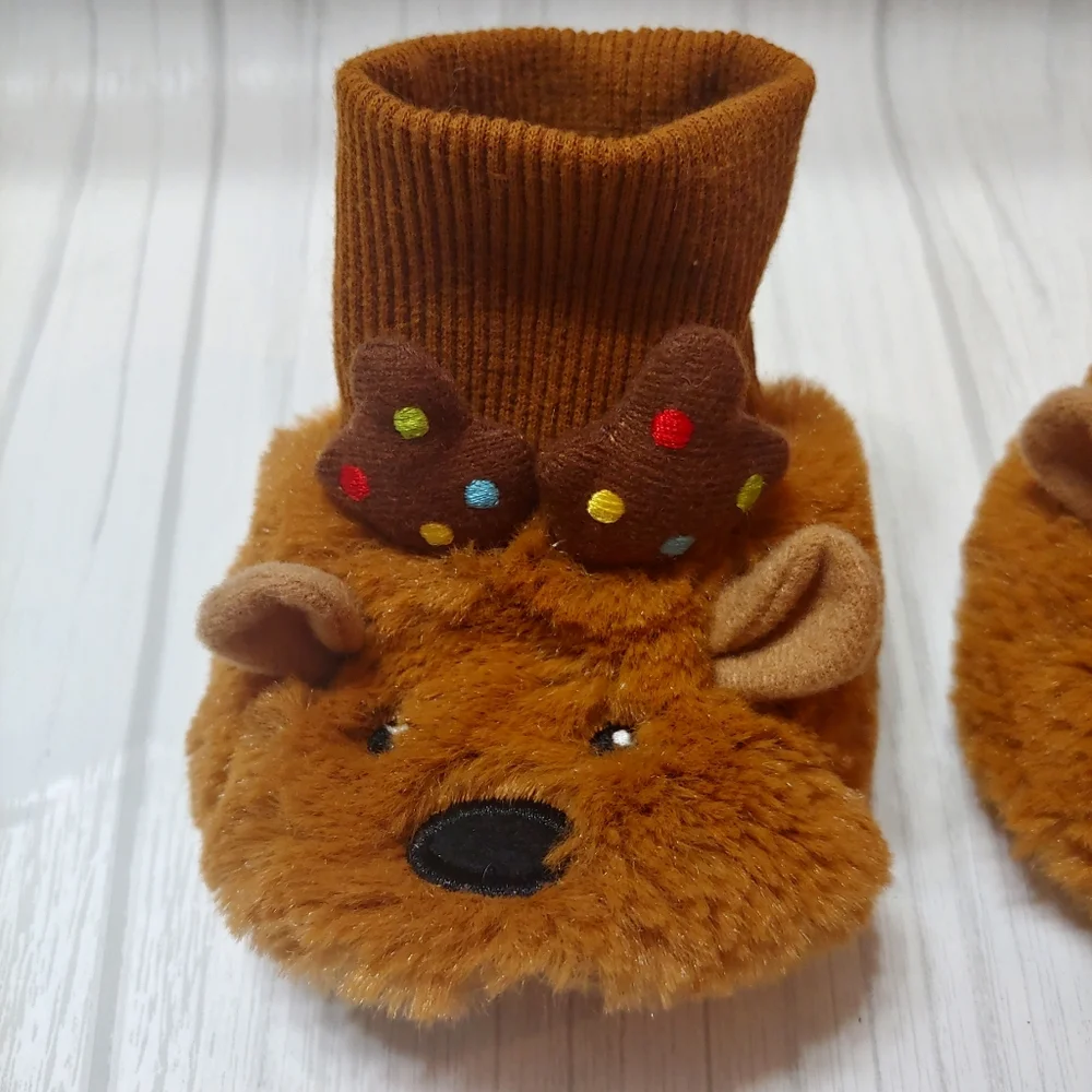 Baby Ganz Deer Booties, Size 0-6 Months, Brown 🦌